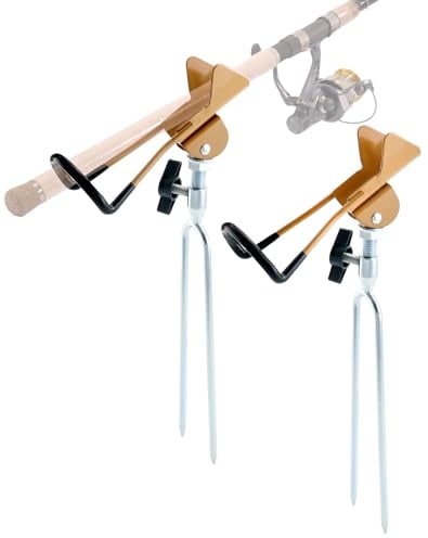 QWORK® 2 pezzi supporto per canna da pesca, porta canna da pesca regolabile a 360°, poggia canna da pesca plug-in