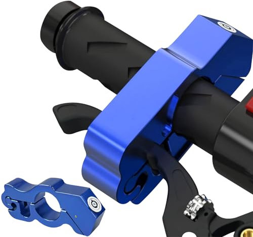 Vegena Motorcycle Handlebar Lock Universal, Grip Lock, Brake Lever Lock, Aluminum Alloy Motorcycle Grip Lock with 2 Keys, Electric Handlebar Anti-Theft Security for Scooters Motorcycles ATVs (Blue)