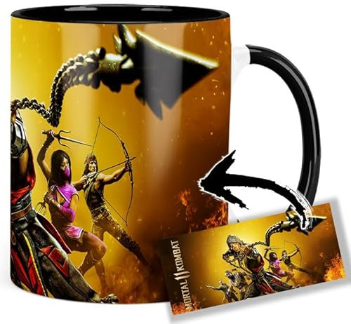 Mortal Kombat 11 B Tasse Innen & Henkel Schwarz Keramikbecher Mug