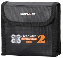 BeisDirect Avata 2 Drone Battery Safe Bag for DJI Avata 2 Battery Explosion-Proof Bag Safety Storage Bag Flame Retardant Protective Bag Accessories (L)