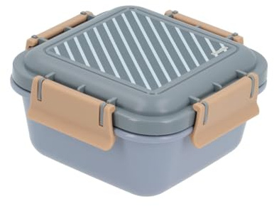 Monnëka Fiambrera Infantil Hermética 4 Clips y Sin BPA Niños | blue 780ml | Fiambrera hermética sin BPA con separador extraíble y cierre de 4 clips resistentes. Apta para lavavajillas y microondas