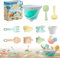 FIHODONE 11 Stück Sandspielzeug Set,Sandspielzeug mit Faltbarer Eimer, Schaufel, Sandförmchen, Strandspielzeug Kinder für Outdoor, Sandspielzeug Mädchen Junge,Sandförmchen Schaufel Kinder
