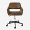 39F FURNITURE DREAM Vintage Bürostuhl aus Wildleder, höhenverstellbare Rollen, 360° drehbar, Braun, Braun, 55 x 56 x 75-85 cm