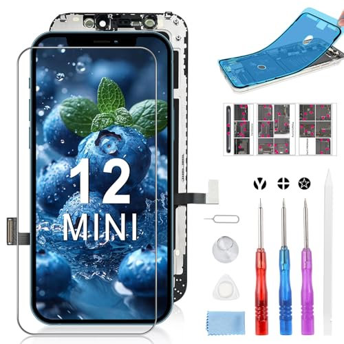 Beefix Display für iPhone 12 Mini LCD Bildschirm Ersatz 5,4 FHD 3D Touchscreen Ersatz Display Digitizer Bildschirm mit Reparaturwerkzeugen