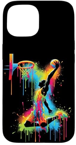 Basketball Slam Dunk Splash Farbe Sport Hülle für iPhone 15
