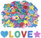 Hejo 196 Stück Moosgummi Buchstaben, Funkeln Aufkleber, Bunte Glitzer Selbstklebend, Glitter Alphabet Klebebuchstaben Groß für Kartendekoration Kinder Lernen