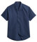 HINDERN Shirts for Men Oxford Formal Shirts Short Sleeve Dark Blue Plain Men's Smart Button Down Regular Fit with Pocket, L