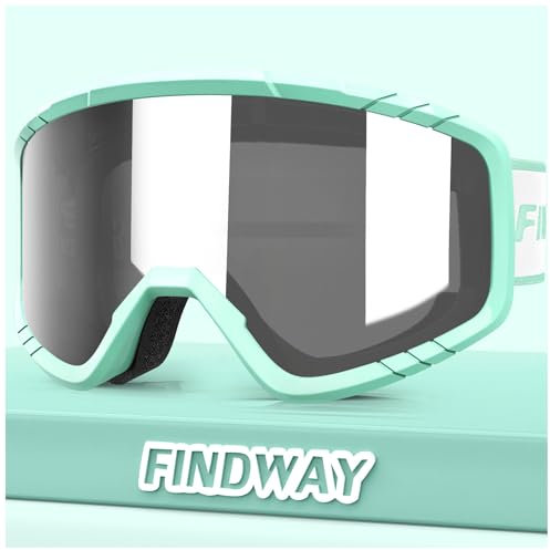 Findway Gafas de esquí para niños, gafas de snowboard, OTG, casco compatible con protección UV, antivaho, gafas de esquí para niños, patinaje, motos de nieve, para niños y niñas, adolescentes de 3 a