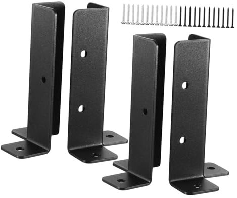 LIFKICH 4sets Deck Post Base Brackets Wood Fence Post Repair Stakes Kit Deck Railing Bracket for Pergola Mailbox Mounting