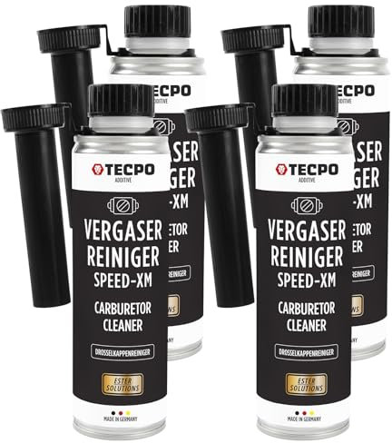 TECPO 4x Vergaserreiniger, 300ml Ester Speed-XM Additiv Drosselkappen Reiniger für PKW Benzinmotoren (4er-Pack)