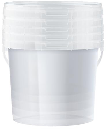 POSH Eimer mit Deckel 10L – Transparent, Kunststoff, lebensmittelecht, auslaufsicher, geruchsneutral, robust, stabil, luftdicht, Eimer mit Henkel (5, 10L)
