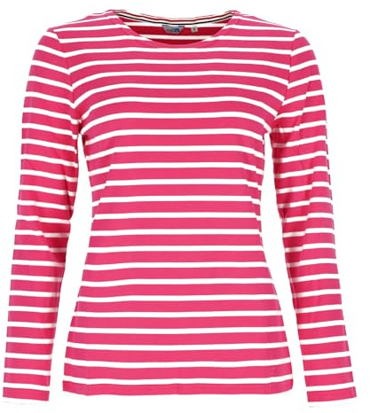 modAS Damen Shirt Streifenshirt 1/1-Arm - Ringelshirt Langarmshirt Damen Gestreift - Longsleeve Shirt mit Streifen aus Baumwolle