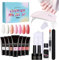 Poly Extension Gel Nail Kit - Extension Gel Set with UV Light Poly Nail Kit,Nude Thickening Solution 7 Colors Builder Toenail Art for Women