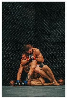 Khabib Nurmagomedov vs Conor McGregor Leinwandposter, Schlafzimmerdekoration, Sportlandschaft, Büro, Raumdekoration, Geschenk, ungerahmt, 30 x 45 cm