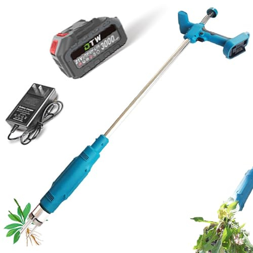 Elektrischer Unkrautstecher, Akku-Wurzelentferner, Effizienter Unkrautstecher for die Gartenarbeit, Stand-Up-Unkrautstecher mit Akku, Unkrautstecher mit langem Griff for Rasen, Garten,Unkraut und Gras