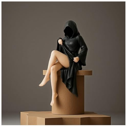 Mysteriöse elegante Königin Statue Gothic Resin Skulptur Auffällige mystische Figur Ornament Bücherregal Dekoration für Zuhause, Bibliothek & Büro (20,3 cm)