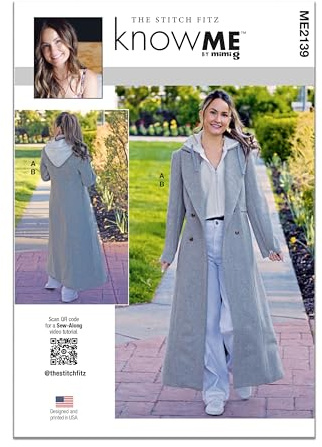 Know Me Sewing Pattern ME2139Y5 Misses' Coat and Hoodie Insert by the Stitch Fitz Y5 (18-20-22-24-26)