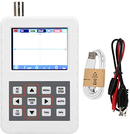 Ticfox Mini Osciloscopio Digital de Mano, Pantalla LCD de 2.4 Pulgadas DSO Pro 5M 20MSPS 5V Handheld Handheld Digital Osciloscope Kit Osciloscopio Automotriz Portátil