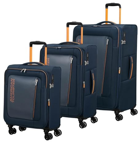 American Tourister Trolley Aktivus 3 PC Set A Dark Navy/Radiant Orange dunkelblau 79cm