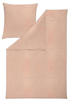 ESTELLA Mako Interlock Jersey Bettwäsche Marian 1 Bettbezug 135 x 200 cm + 1 Kissenbezug 80 x 80 cm 6982-195 Peach