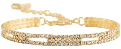 Karma NH11434684 Fußkettchen Strass Gold 15 cm modern filigrane Fusskette Fußschmuck Urlaub Strand Abendmode Accessoires (Gold)