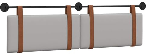 vidaXL Hängendes Kopfteil Wolkengrau Antikes PU, Schlafzimmer Deko, modernes Wandkopfteil, rechteckiges Design, minimalistischer Stil, Schaumstoff Polsterung