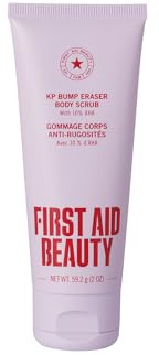 First Aid Beauty KP Bump Eraser Body Scrub mit 10% AHA, Keratosis-Pilaris-Peeling mit Glykol- & Milchsäure, empfindliche Haut, 2 oz