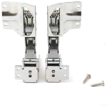 Integrated Door Hinge Set for Hettich 5.0 41.5 Type, Left & Right Pair, Metal Refrigerator Freezer Replacement Parts, Silver