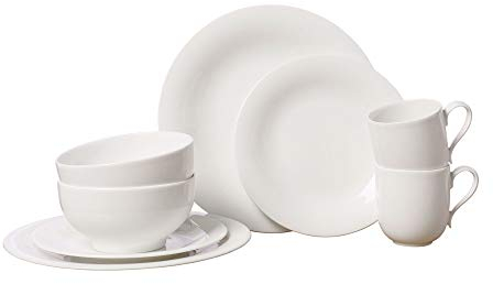 Villeroy & Boch New Cottage Basic Juego de mesa, Set de 8 piezas, Porcelana Premium, Blanco