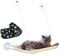JZK Amaca da Finestra per Gatti + Coperta per Gatti, Letto sospeso per Animali Domestici a Ventosa e Coperta Nera per Animali Domestici per Pesce persico