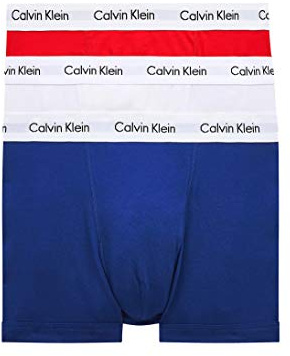 Calvin Klein Herren Boxer Brief 3pk 000nb1770a Retroshorts, White/Red Ginger/Pyro Blue, M (3er Pack)