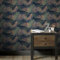Boutique Blue/Green Tropical Jungle Glam Wallpaper