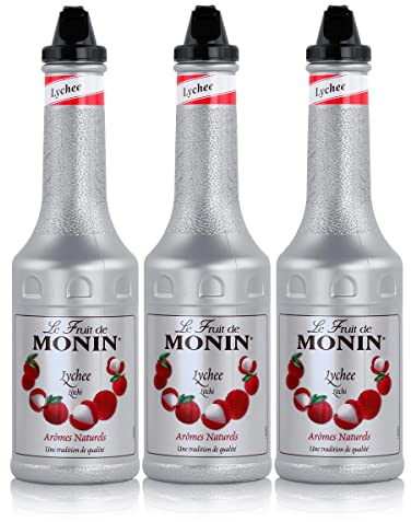 Monin Fruchtpüree Mix Litschi, 1,0 L, 3er Pack