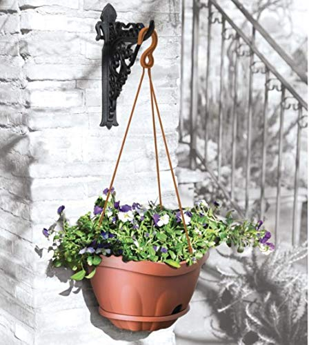 Pflanzenampel Blumenampel Hängeampel mit Kette und Wand Halterung Wasserspeicher Terracotta