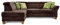 Cavadore Ecksofa Ammerland mit Ottomane links / Federkern-Sofa im Landhausstil mit verstellbaren Kopfstützen / 245 x 84 x 194 / Lederoptik braun