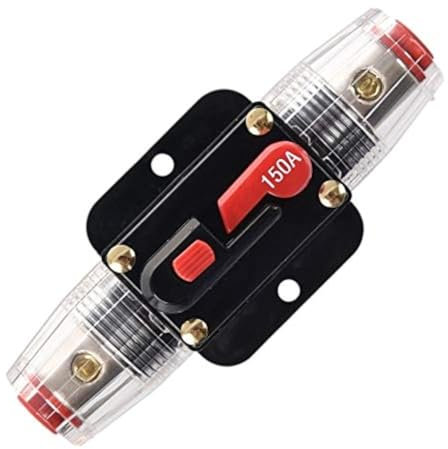ANJOSHI Leitungsschutzschalter 150 Amp 20–300 A Inline-Sicherungshalter für Auto Audio und Verstärker Überlastschutz Reset Sicherung Wechselrichter 12–24 V DC Ersatzsicherungen