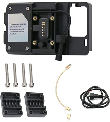 Carrfan Soporte de Navegación Teléfono Móvil de Motocicleta Adecuado de Accesorios con Cargador USB para BMW R1200GS LC y Adventure S1000XR R1200RS