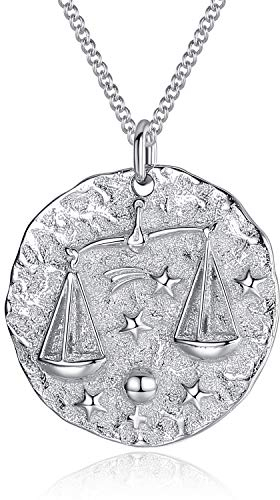 VIKI LYNN Women Girls 925 Sterling Silver Libra Zodiac Star Sign Necklace