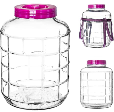 KADAX Grand Bocal de Fermentation en Verre avec Couvercle, Contenant Spacieux pour la Préservation des Aliments et le Stockage du Vin (12L)