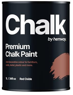 Hemway - Premium Chalk Paint - Red Oxide 1 L | Chalky Matt Shabby Chic Finish for Interior Furniture & Walls | Quick Dry & 1 Coat