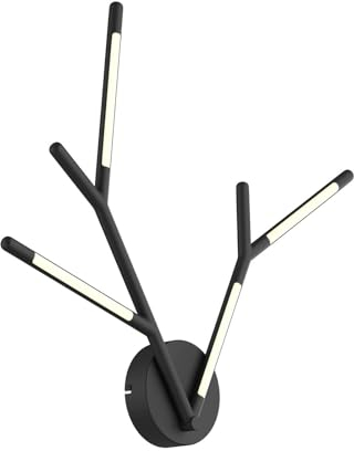 Lucande LED Wandleuchte, Wandlampe Innen Cuerno (Modern) in Schwarz aus Metall (4 flammig) - Wandstrahler Wandbeleuchtung Schlafzimmer/Wohnzimmer Wohnzimmerleuchte