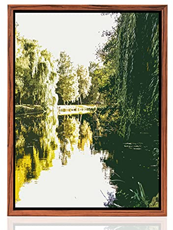 Galerie de cadres24 Cadre à Joint d'ombre, 90x120 cm, Couleur Noyer, Cadre pour Toile sur châssis, Cadre sans Verre en Bois MDF