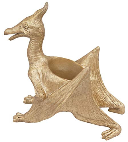 Cabilock Pot De Fleurs Dinosaure Résine Décoratif pour Plantes Succulentes Dorées Jardinière De Jardin Créative