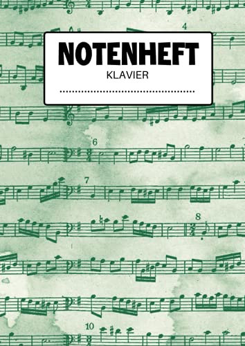 Notenheft Klavier: Geschenkidee für Musikschüler und Klavierspieler | A4 Musikheft für Anfänger und Fortgeschrittene