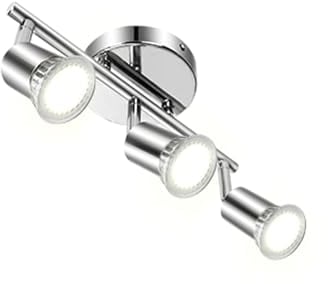 Aigostar Lámpara de Techo LED Focos, Plafón con Focos GU10 3 Luces para Ángulo Ajustable y Giratorio para Interior Focos de Techo Orientables para Dormitorio Cocina (Sin bombillas)