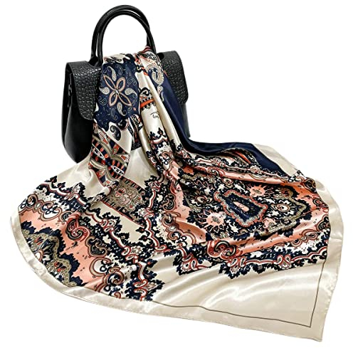 FAIRYGATE Bandana Halstuch Seidentuch Paisley Drucken Tuch Schal Kopftuch 100% Seide Multifunktion Unisex Biker 61005