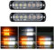 RIGIDON 2 Pièces 4.3 pouces 6 led barre lumineuse stroboscopique, 12v 24v clignotant gyrophare police feux de remorque, pour voiture camion off road ATV 4x4 vehicule, feu antibrouillard blanc orange