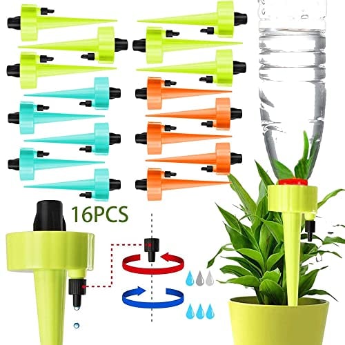 MEISHANG 16PCS Automatische Bewässerung von Pflanzen - Blumen - Garten,TopfpflanzenGarten Pflanzen Blumen Bewässerungssystem,Wasserspender für Pflanzen,Einstellbar Bewässerungssystem