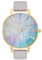 Olivia Burton Analog Quarzuhr für Damen Kollektion Rainbow mit Graues Lederarmband - OB16RB30