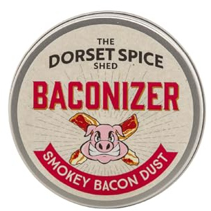 Dorset Spice Shed Baconizer Smokey Bacon Dust - Rub, Blend or Dust the Delicious Taste of Smoked Bacon on to any dish - Vegan Plant Based Bacon Seasoning